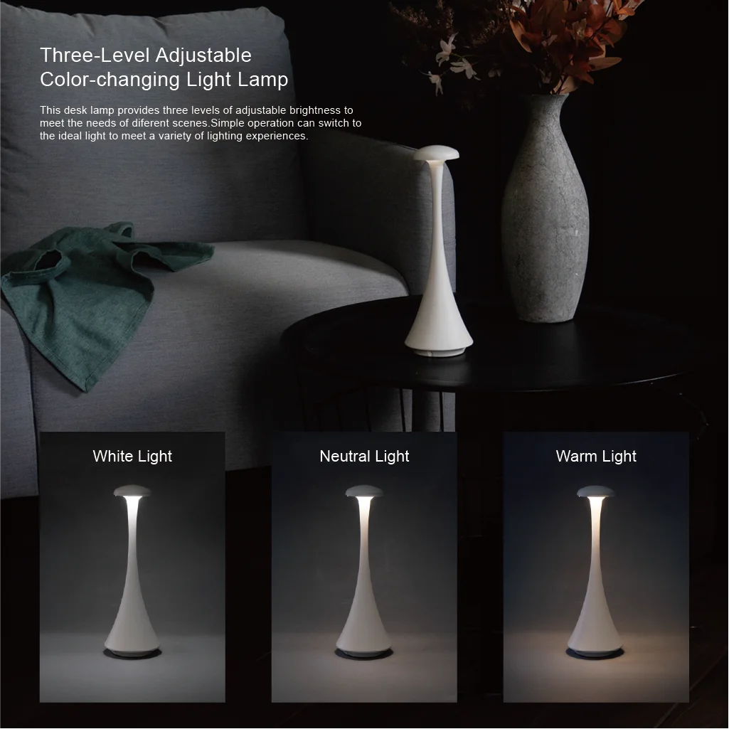 Novel Cordless Led Desk Lamp Rechargeable Touch Dimming Portable  Table Lamp