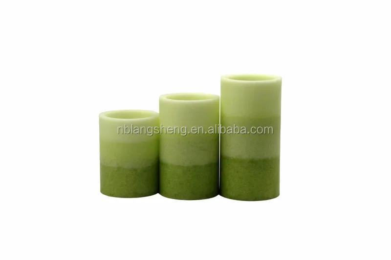 Green Flat Top LED Candle with Mottled Surface Party Candle