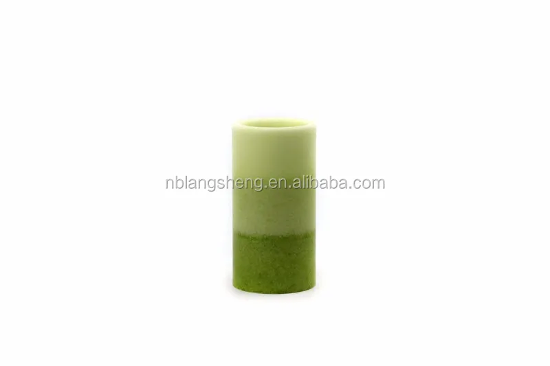 Green Flat Top LED Candle with Mottled Surface Party Candle