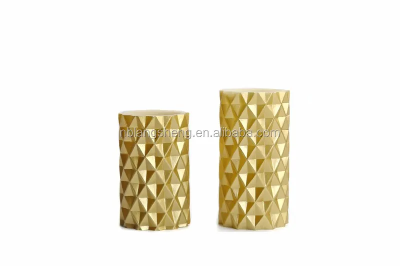 LED Candle with Concave Pyramid,golden Color