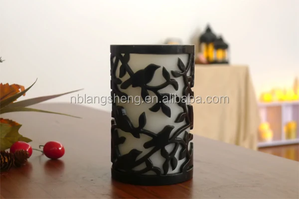 LED Flameless Candle Carved with Bird