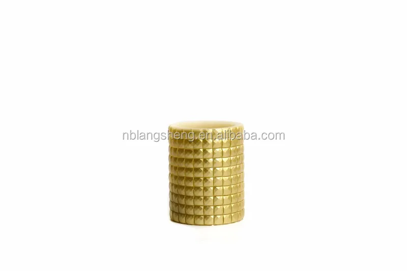 LED Mosaic Candle with Golden Paint