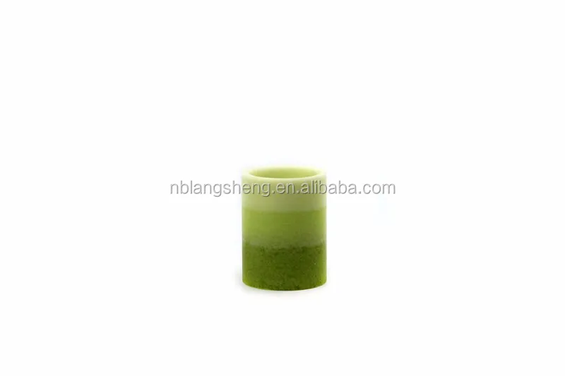 Green Flat Top LED Candle with Mottled Surface Party Candle
