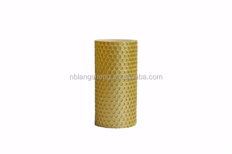 LED Candle with Honeycomb Surface,golden Color