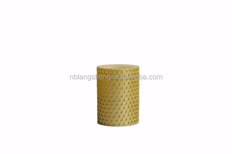 LED Candle with Honeycomb Surface,golden Color