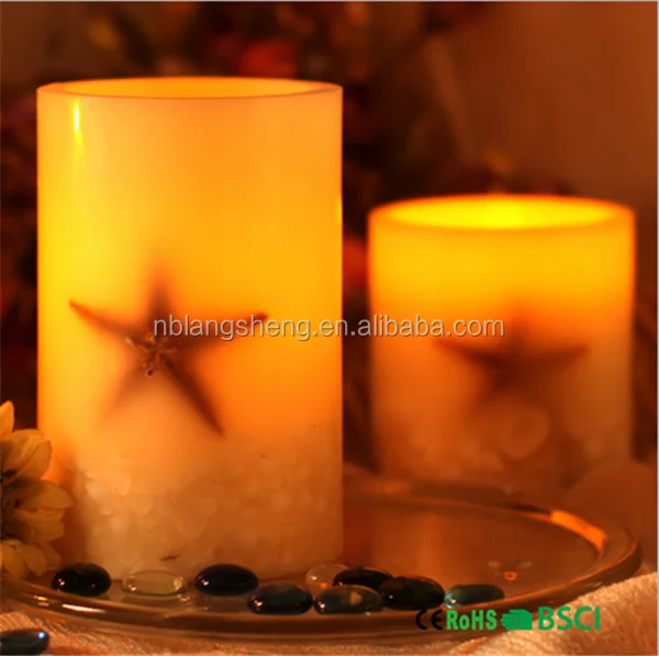 Cheap Led Candle with Star Design,battery Operated Candle