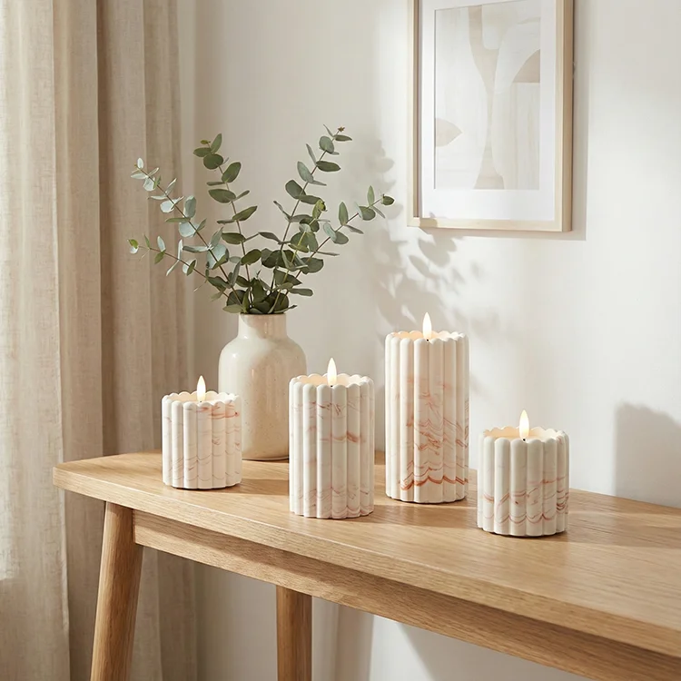 Fence-shaped Gypsum Water Transfer Bullet-shaped LED Candle LED Electronic Candle