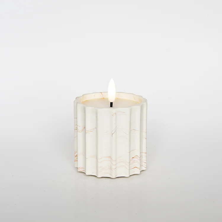 Vertical Rhombus-shaped Gypsum Water Transfer Bullet-shaped LED Candle LED Electronic Candle