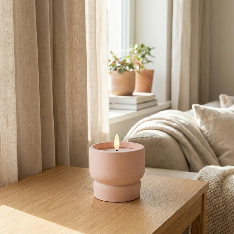 High Quality Widely Scented Wax Candles Gift Sets Hourglass Shaped Cement Led Candle Battery Operated
