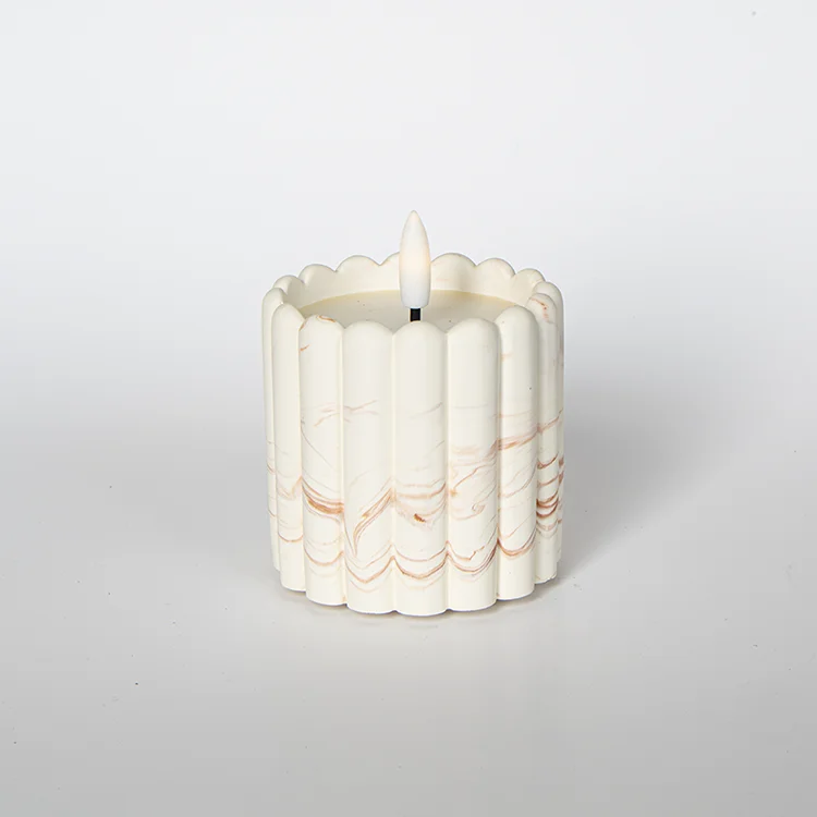 Fence-shaped Gypsum Water Transfer Bullet-shaped LED Candle LED Electronic Candle