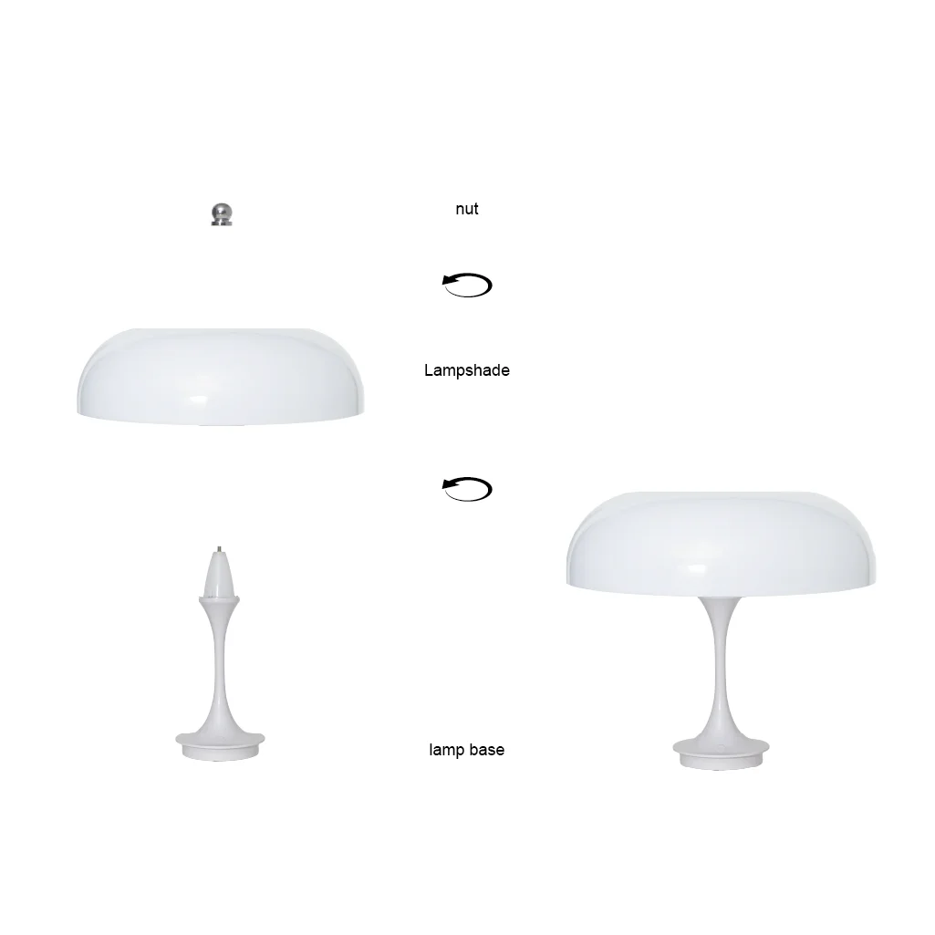 Mushroom Cordless Led Desk Lamp Rechargeable Touch Dimming Portable Table Lamp