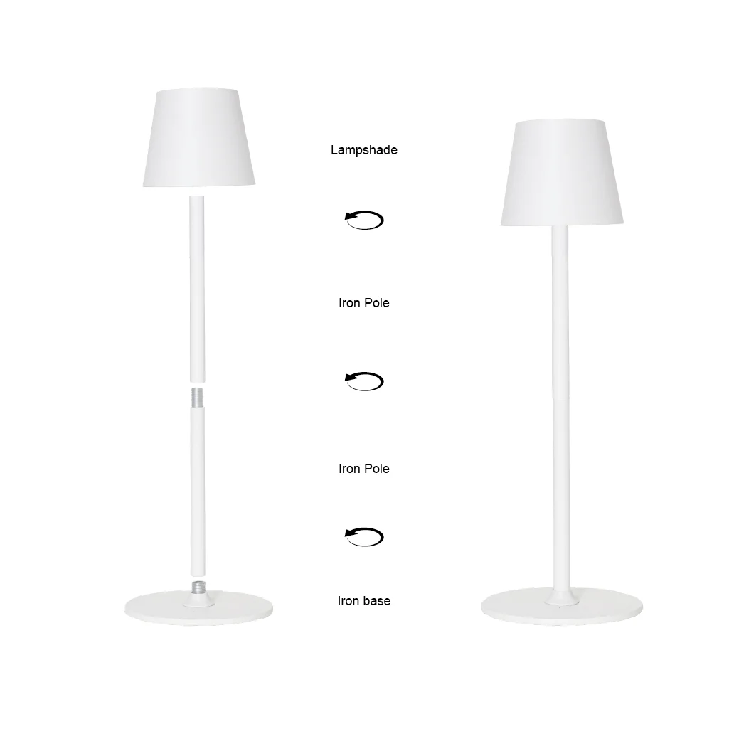 Modern Cordless Night Lamp Rechargeable Touch Dimming Portable  Metal Shell Table Lamp