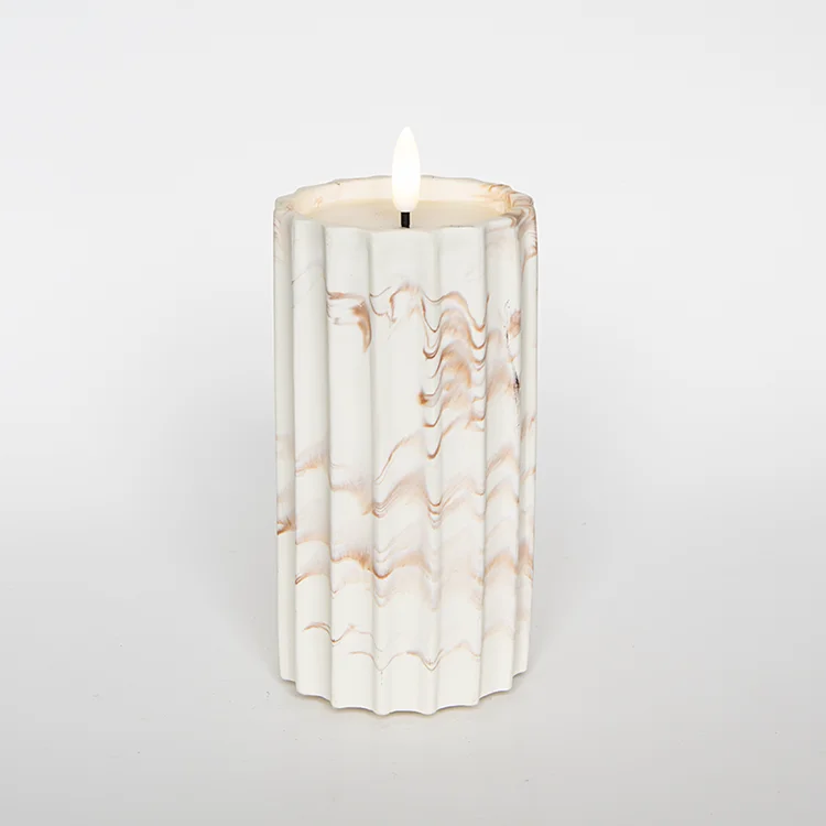 Vertical Rhombus-shaped Gypsum Water Transfer Bullet-shaped LED Candle LED Electronic Candle